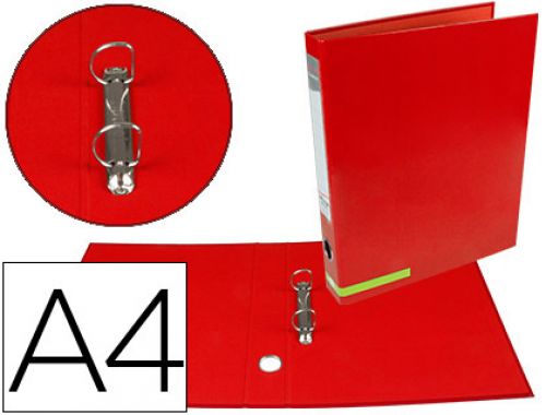 Pasta de arquivo liderpapel color system cartao forrado din a4 2 aneis 25 mm mistos com oculo e porta etiquetas vermelha , Liderpapel , 77598 , 8423473775985